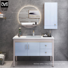 Nordic Modern Minimalist Bathroom Cabinet Smart Mirror Ceramics Bathroom Vanity Basin Wash Basin Cabinet Combination